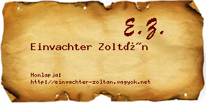 Einvachter Zoltán névjegykártya