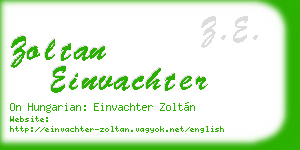 zoltan einvachter business card