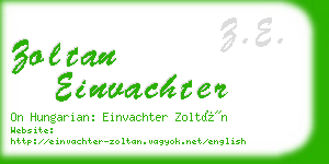 zoltan einvachter business card